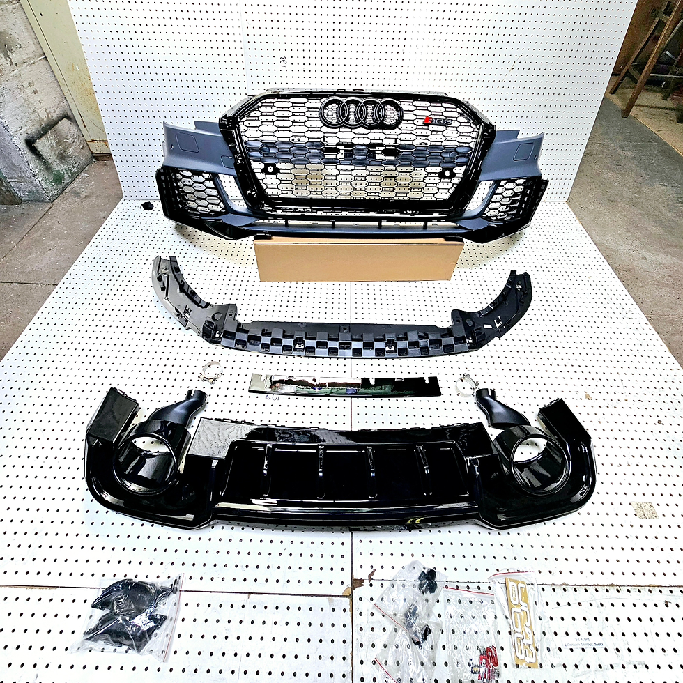 For Audi A3 S3 front Bumper Full RS3 conversion body kit rear diffuser complete