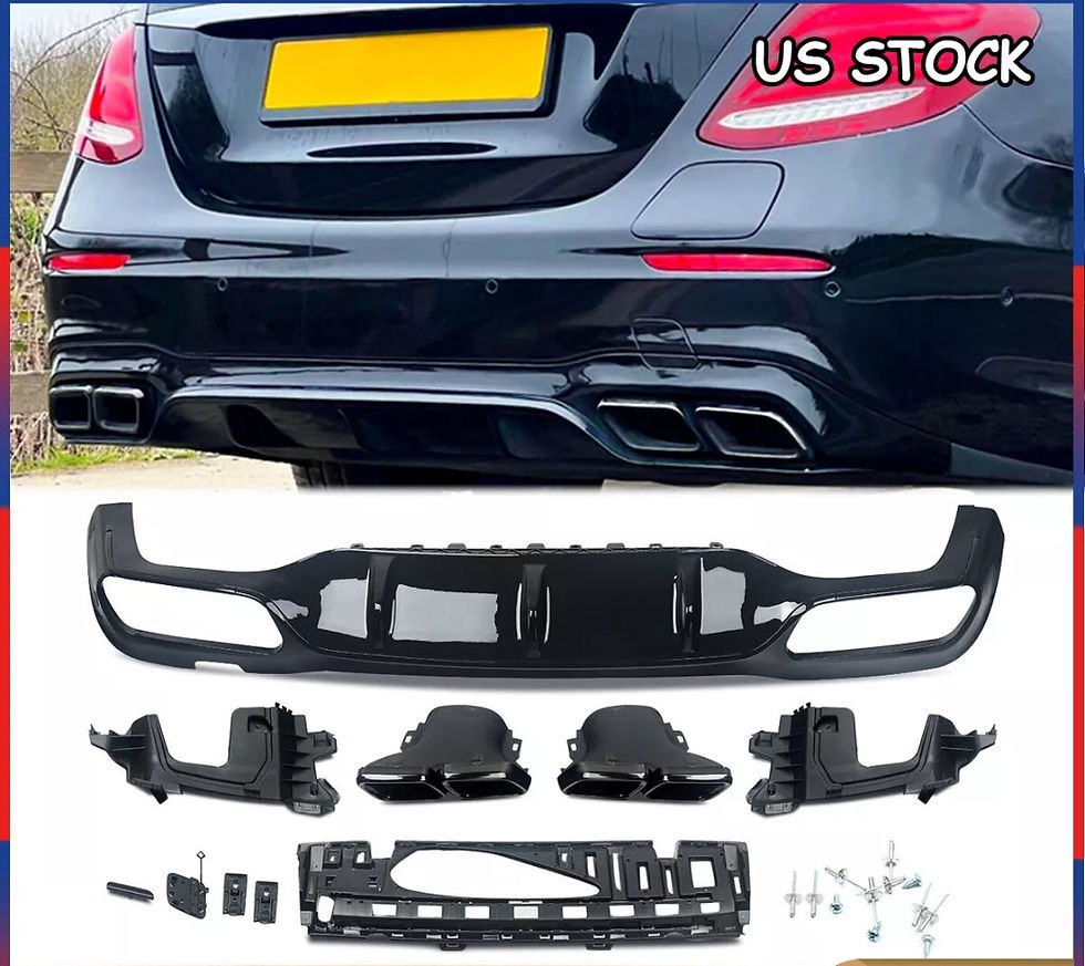 For Mercedes Benz E300 W213 Rear Bumper AMG Diffuser Lip W/ Exhaust Tips E450