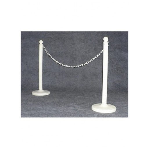 One Stanchion Pole w/ White Chain
