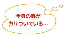 全身の肌がカサついている