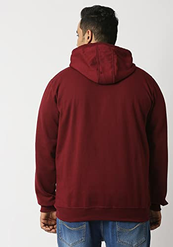 Thumbnail: Wear Your Opinion Men's Plus Size Fleece Zipper Hoodie Jacket(Maroon, 5XL)