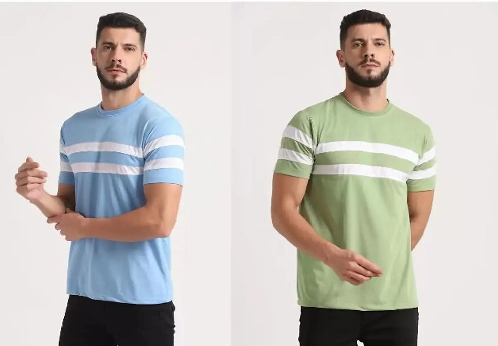 Round Neck Cotton Combo T Shirts for Men ( 2 Pcs )