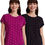 Thumbnail: Amazon Brand - Myx Women's Loose T-Shirt (PAG 103_Black and Purple_M_Pack of 2)