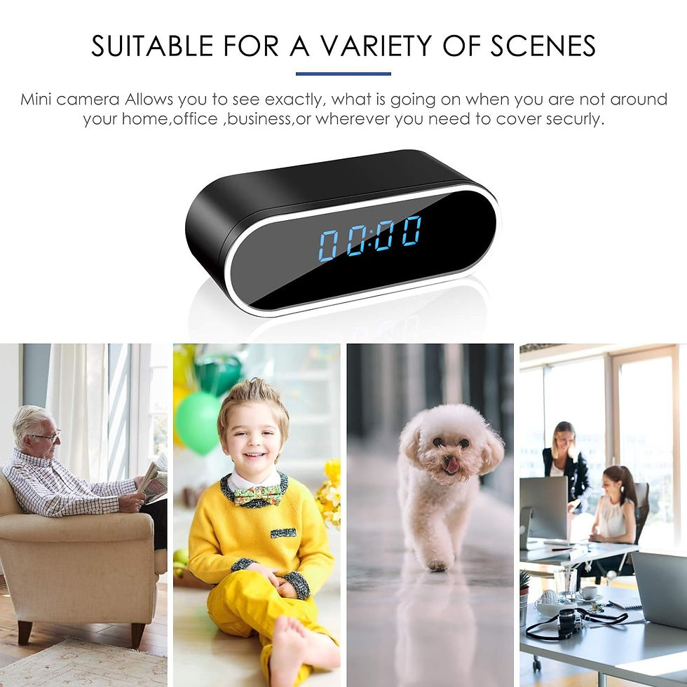Thumbnail: Wi-Fi Camera Table Clock Wireless Camera with Motion Detection, Room Thermometer