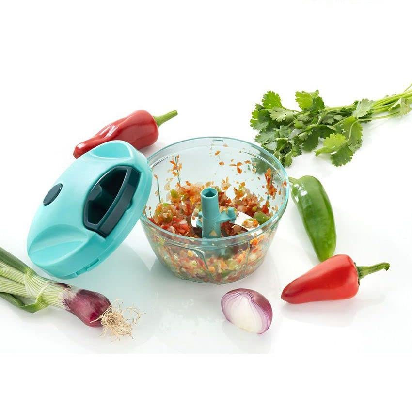Thumbnail: ABLE Plastic 450ML Compact Handy Chopper with 3 Blade for Smooth Chopping Vegeta