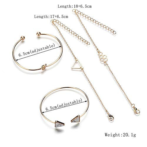 Thumbnail: Shining Diva Fashion Set of 4 Multilayer Charm Bangle Gold Plated Bracelet for W