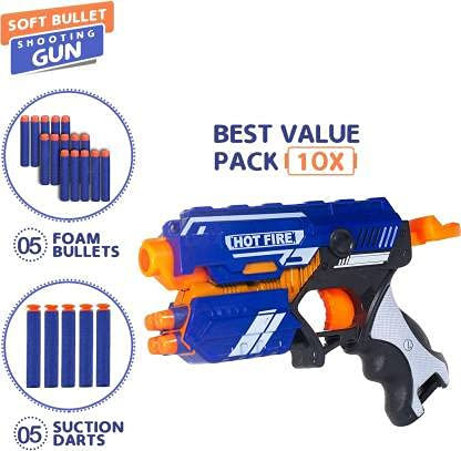 Thumbnail: Hot Fire Toy Gun with 10 Foam Bullets and Light Toy Gun, durable and safe desig