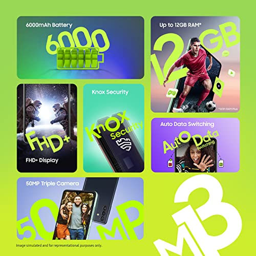 Thumbnail: Samsung Galaxy M13 Mobile Smart Phone (Midnight Blue, 4GB, 64GB Storage) | 6000m