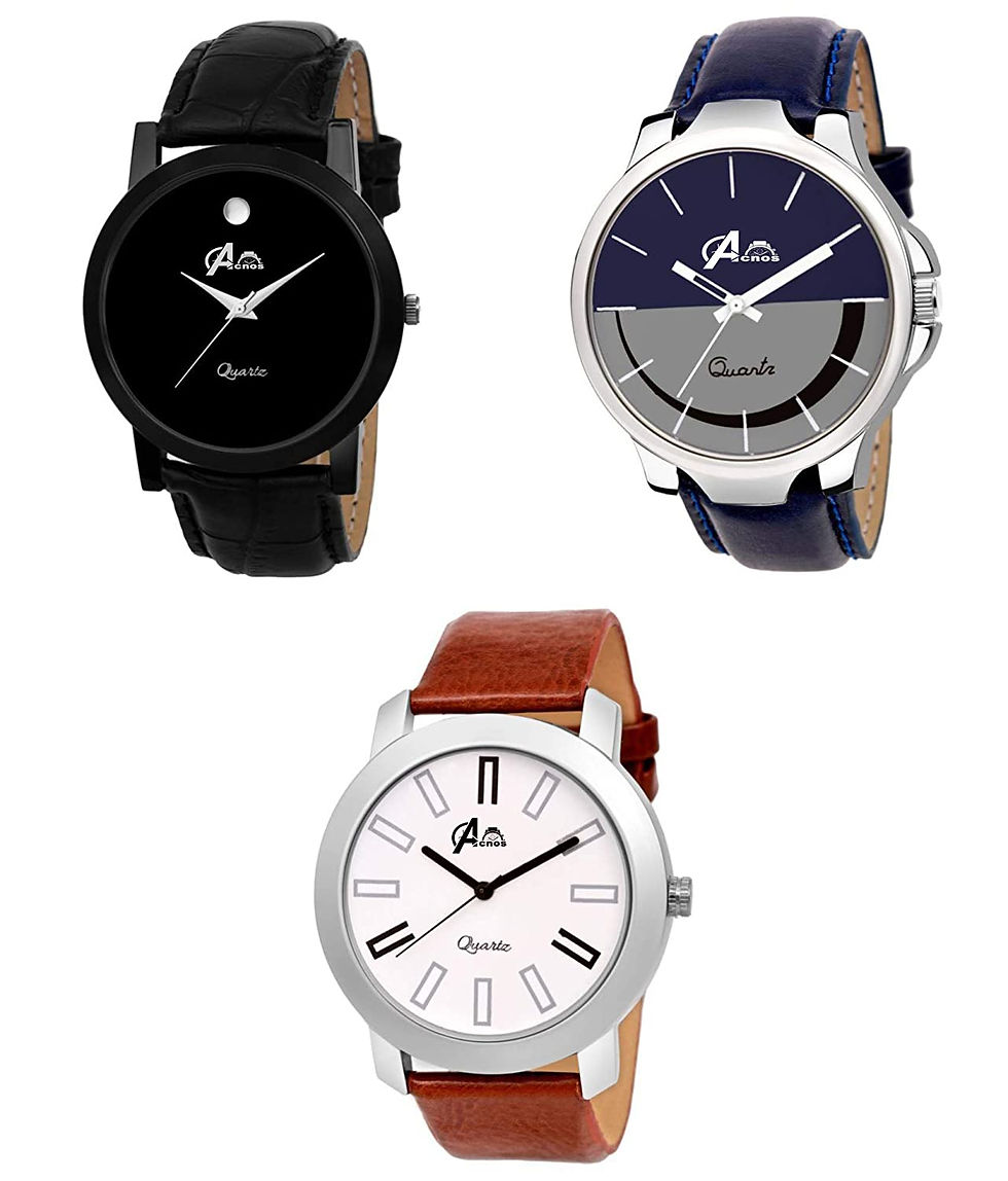 Thumbnail:   Analogue Men's Watch Multicolored Dial Multicolored Colored Strap (Pack of 3)