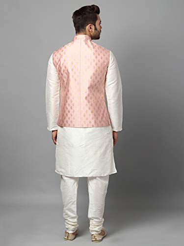 Thumbnail: Uri and MacKenzie Men's Silk Blend Kurta Pajama with Designer Ethnic Nehru Jacke
