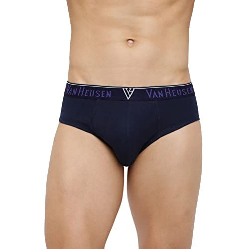 Thumbnail: Van Heusen Men Briefs - 100% Combed Cotton - Pack Of 3 - Anti Bacterial, Colour 