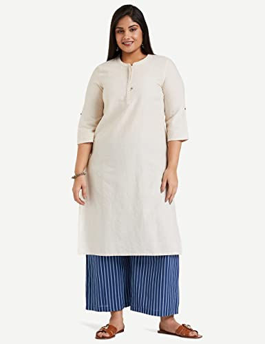 Thumbnail: Amazon Brand - Myx Women's Relaxed Fit Cotton Trouser (BP10_Blue_Medium_Blue_M)