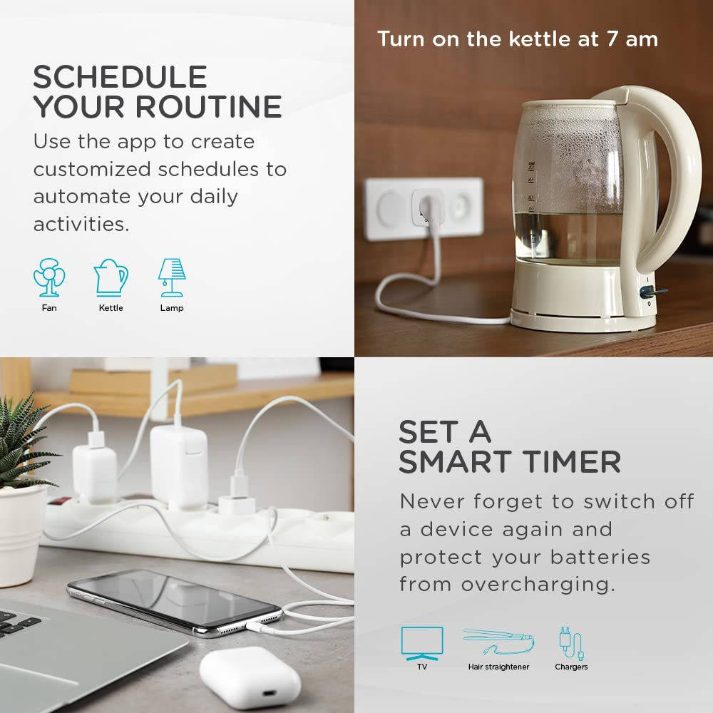 Qubo 16A Wi-Fi + Bluetooth Smart Plug | Energy Monitoring | Ideal for Heavy Appl