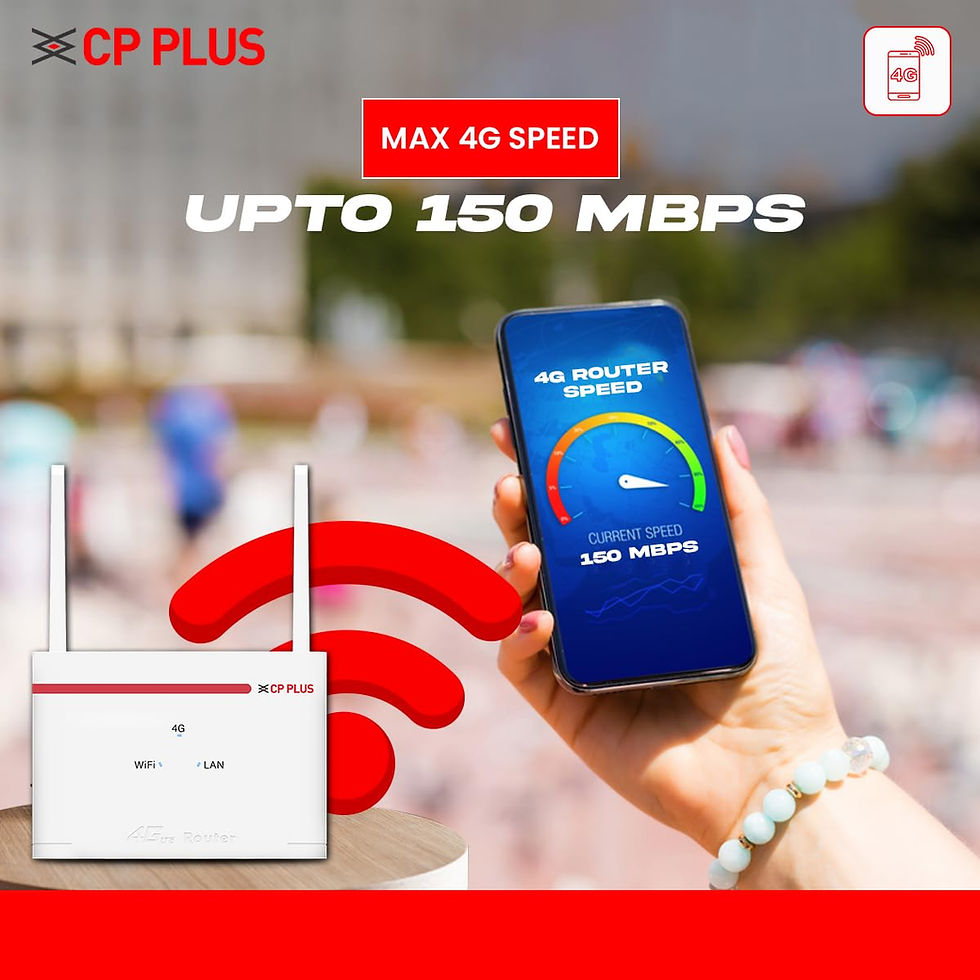 Thumbnail: CP Plus 4G SIM Card Wi-Fi Router with High Speed 4G Internet & Wider Wi-Fi Cover