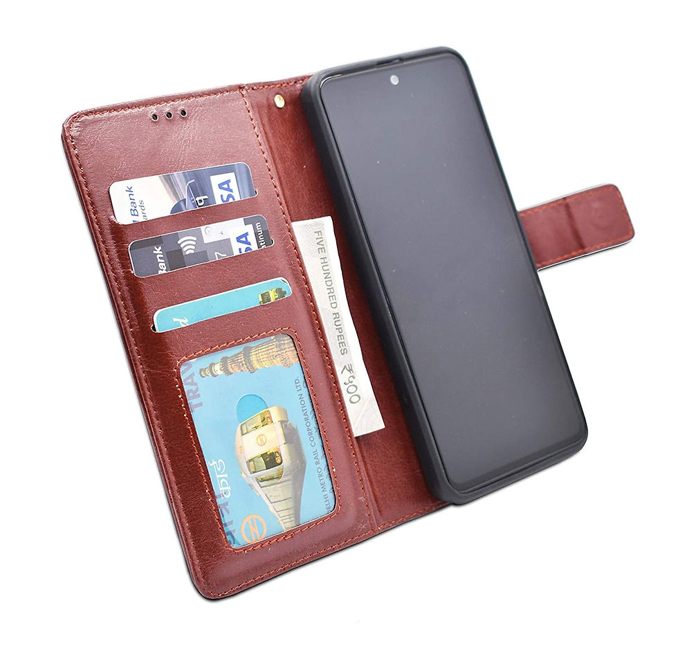 Thumbnail: Brown Leather Magnetic Vintage Flip Wallet Case Cover for Vivo Y12 / Y15 / Y17 