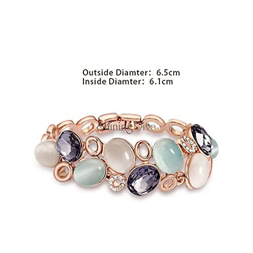 Thumbnail: Shining Diva Fashion Latest Stylish Rose Gold Austrian Crystal Bracelet For Wome