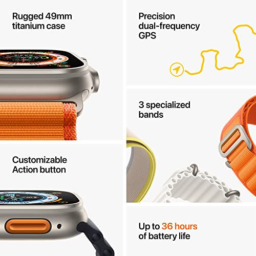 Thumbnail: Apple Watch Ultra [GPS + Cellular 49 mm] Smart Watch w/Rugged Titanium Case & Ye