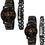 Thumbnail:  pack  of 4 King Queen Analogue Watch and Bracelet Combo for Couple Watches