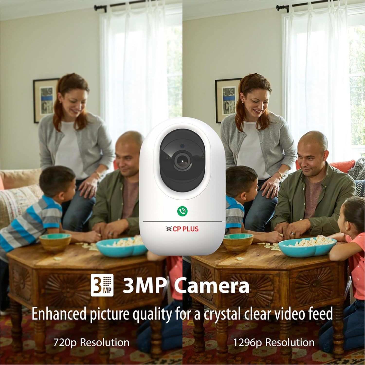 CP PLUS 3 MP Full HD Wi-Fi PT Security Video Camera | 360°View with Motion Detec