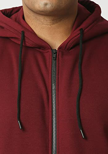 Thumbnail: Wear Your Opinion Men's Plus Size Fleece Zipper Hoodie Jacket(Maroon, 5XL)