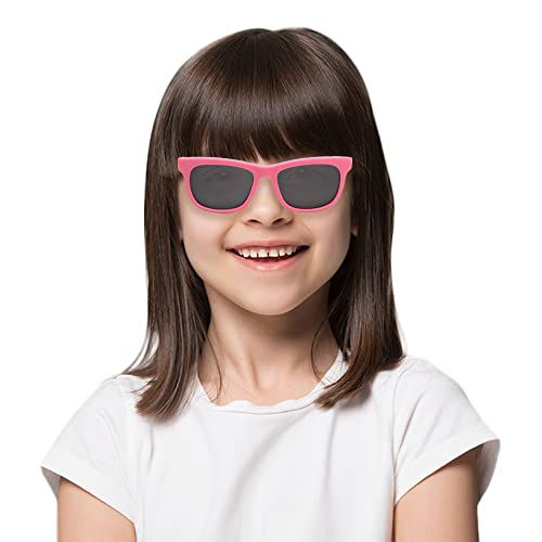 Thumbnail: Spiky Unisex Kids Rectangle Sunglass With Protective Case Pink & Blue Frame Blac