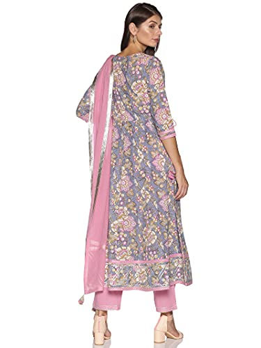 Thumbnail: RAJMANDIRFABRICS Women Cotton Anarkali Kurta Pant and Dupatta set (PK1018017-S_G