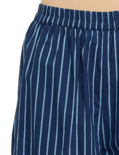 Thumbnail: Amazon Brand - Myx Women's Relaxed Fit Cotton Trouser (BP10_Blue_Medium_Blue_M)