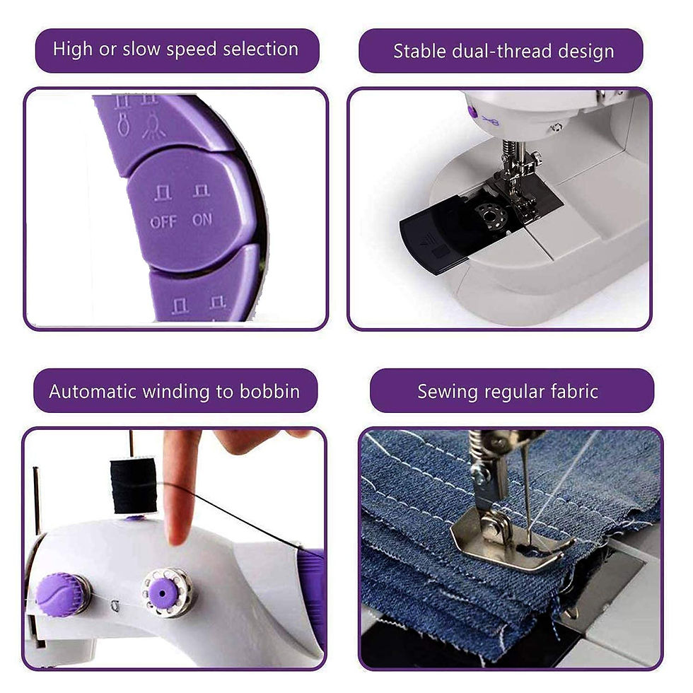 Thumbnail:  Mini Portable Electric Dual Speed Sewing Silai Machine with Foot Pedal, Adapto