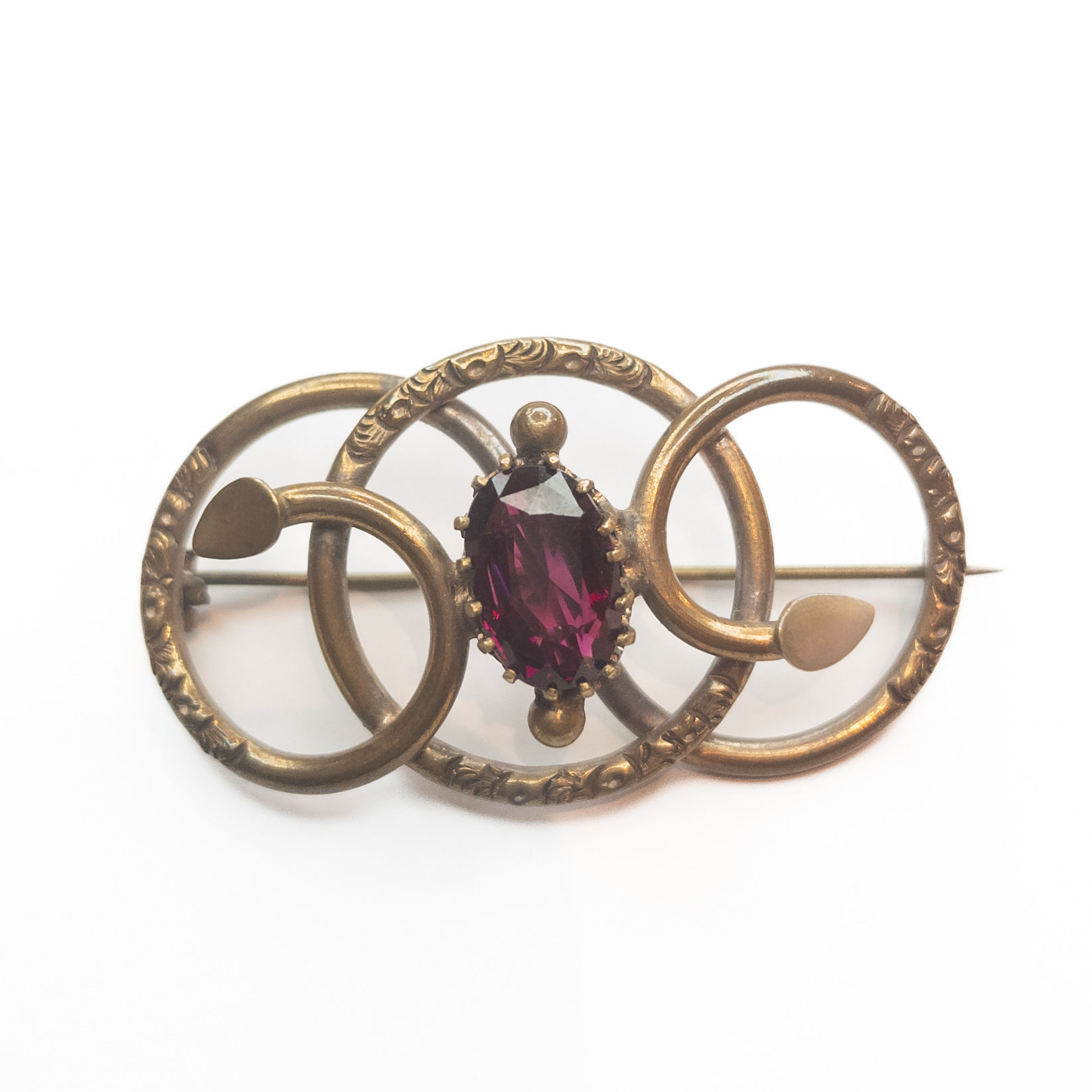 イギリス　アンティークブローチ　アメジスト　ピンチベック　(No.24696)