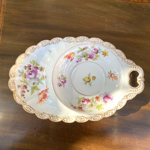 ドレスデン陶器 ラスター彩ゴールド チョコレートカップ＆ソーサー