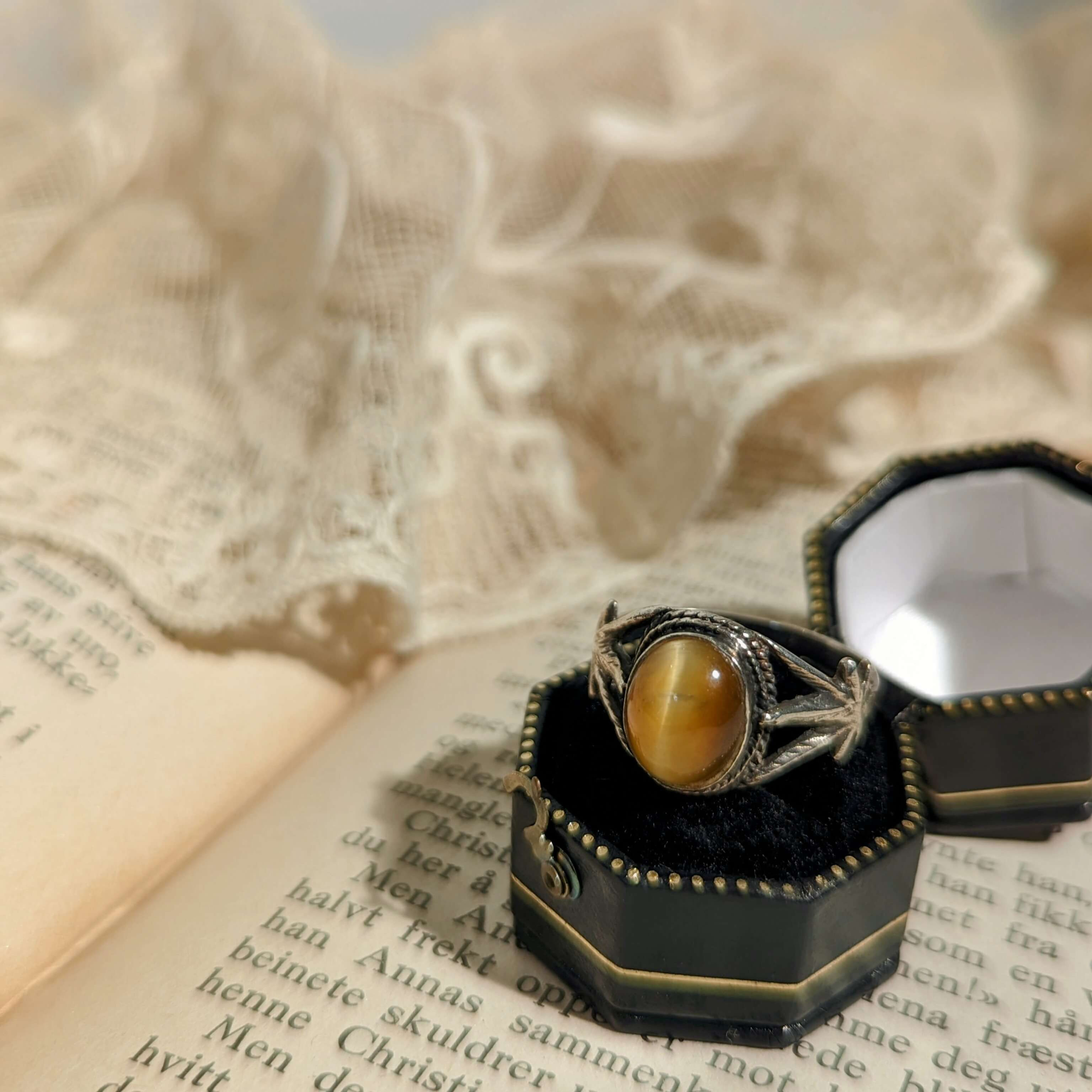 猫目石　シルバーリング