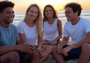 People sitting at the beach