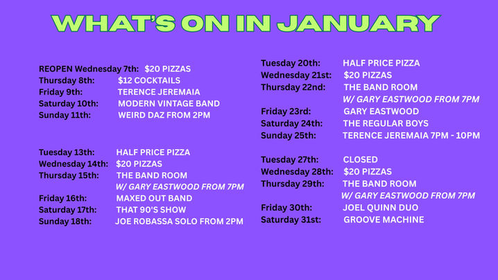 Tuesday 1st HALF PRICE PIZZA Wednesday 2nd OPEN MIC & HALF PRICE PIZZA Thursday 3rd HALF PRICE PASTA NIGHT Friday 4th COUNCIL COVER PARTY BAND Saturday 5th TERENCE JEREMAIA Sunday 6th Tuesday 8th  (22).jpg