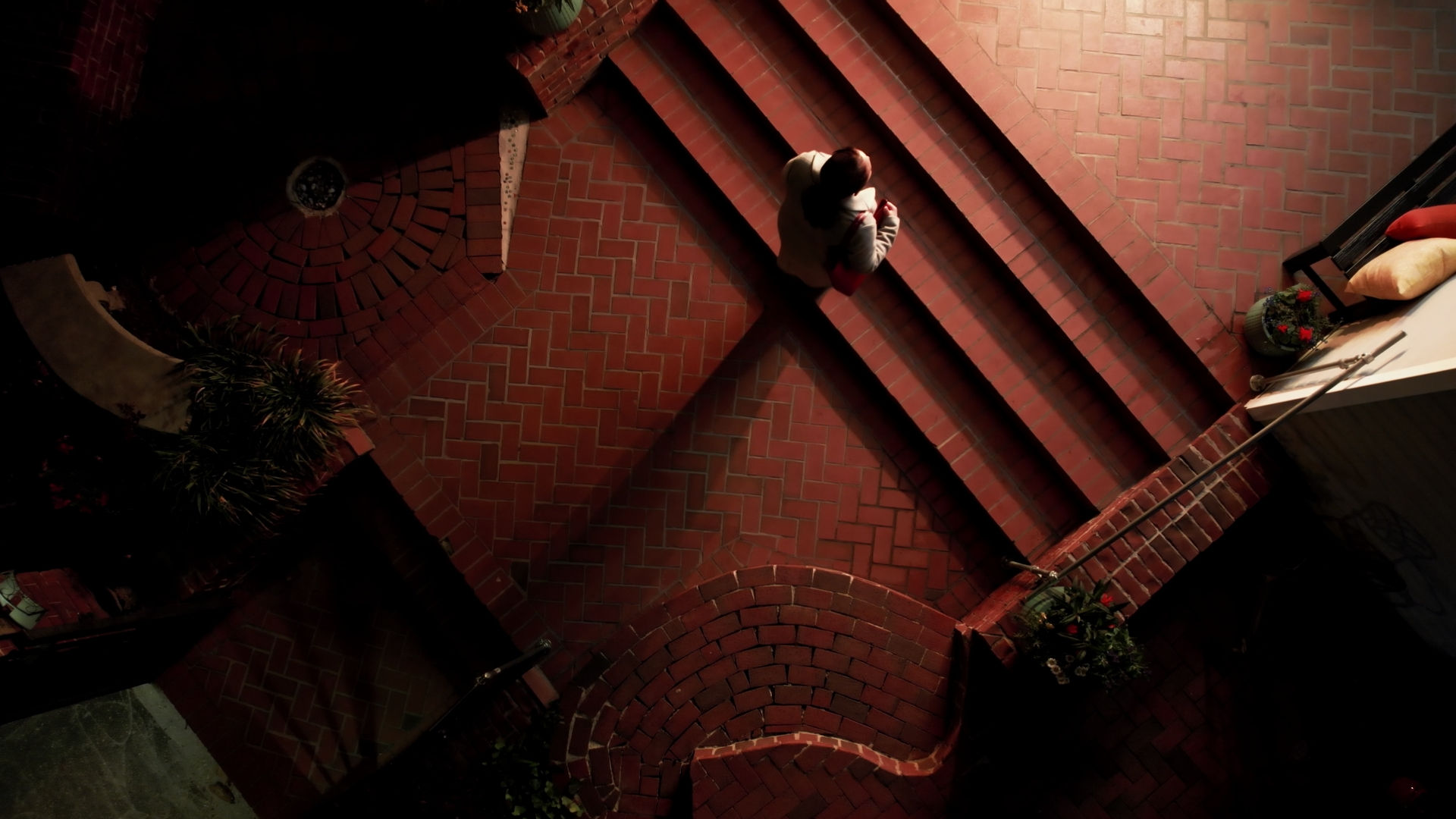 aurora overhead on steps - the way out short film