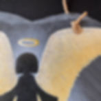 angel silhouette with wings painted slate