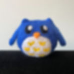 blue needle felted owl
