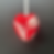 red hanging heart with white tulip design front