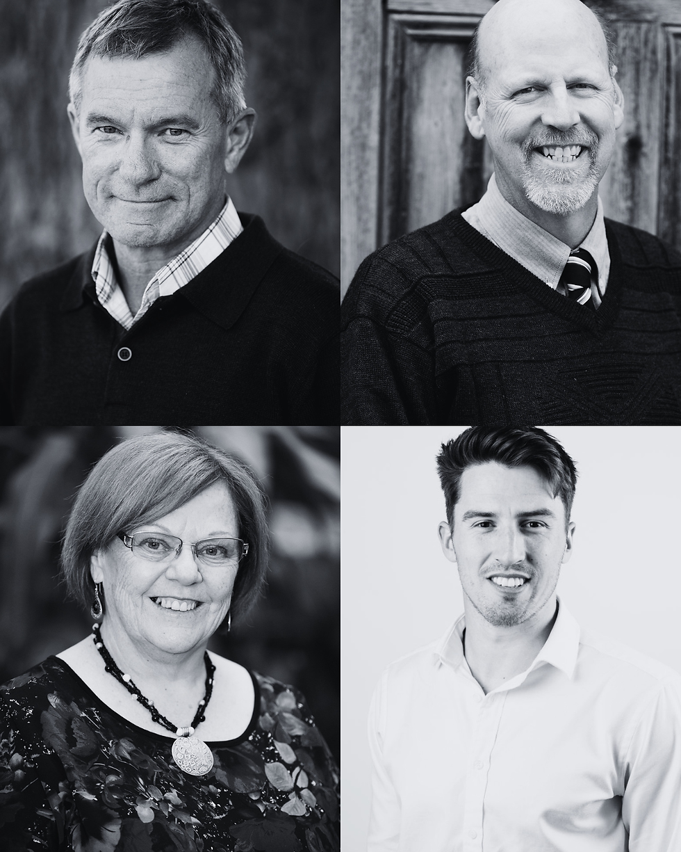 Our Board - Top L-R: Andrew Murphy (President), Neil White (Vice President) Bottom L-R: Lynn Chopping (Secretary), Joel Wilson (Treasurer).