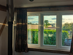 Harvesting just outside the living room
