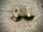 Thumbnail: Sun Ra Semi-circle Earrings w silver rope bead