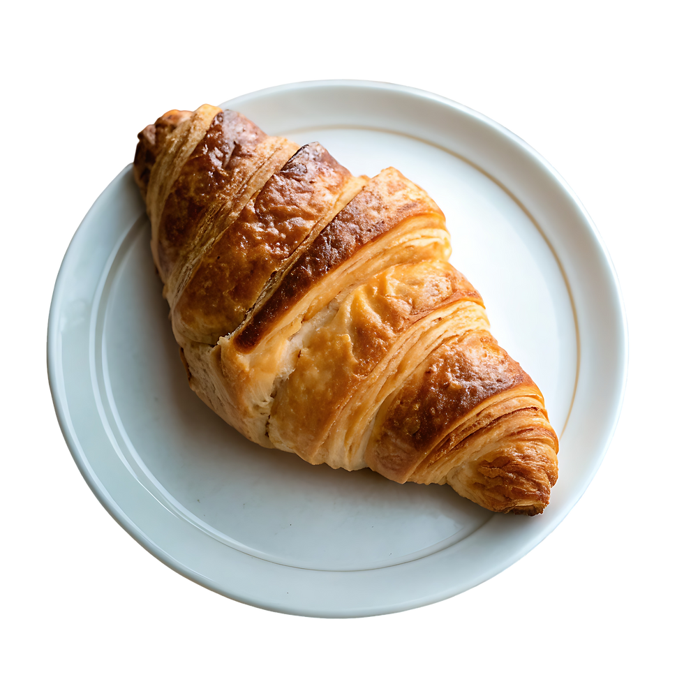 croissant is placed on the plate