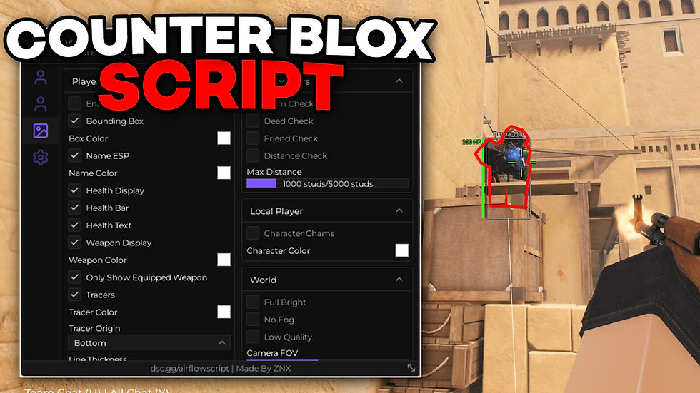 Counter Blox Script GUI | Aimbot, Player ESP, Silent Aim, Skin Changer, Bunny Hop