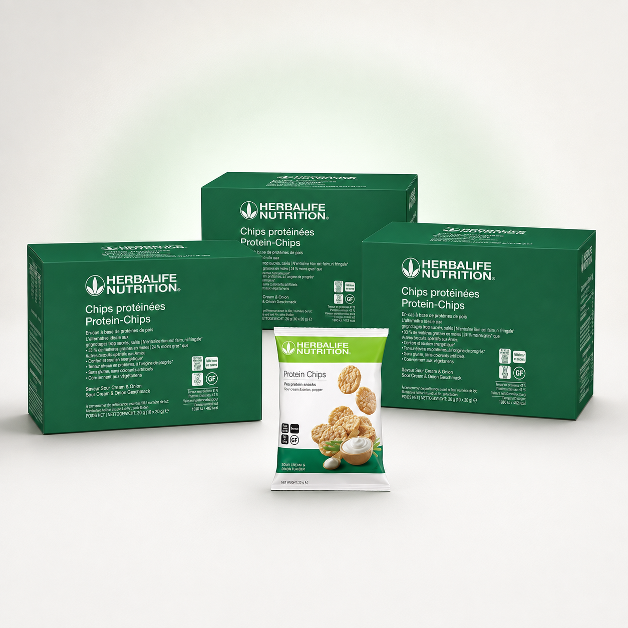 3x Protein-Chips Sauerrahm-Zwiebel-Geschmack 30x30g