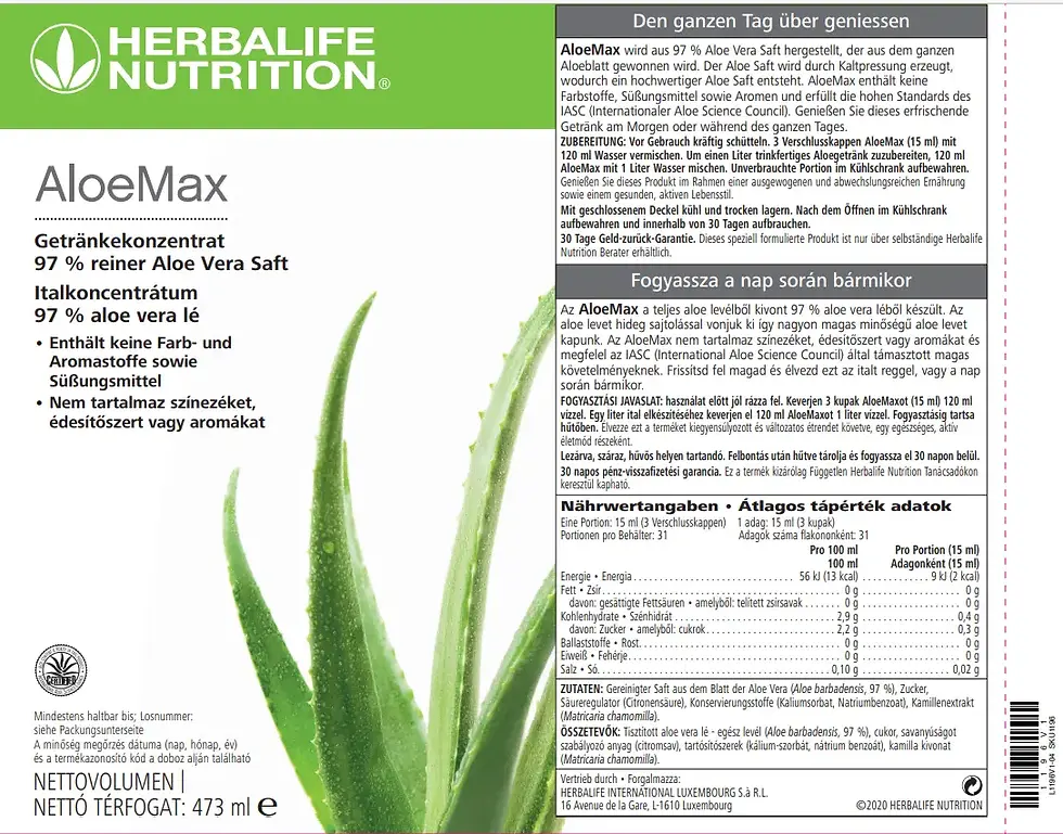 Miniaturbild: Aloe Max enthält 97% Aloe Vera