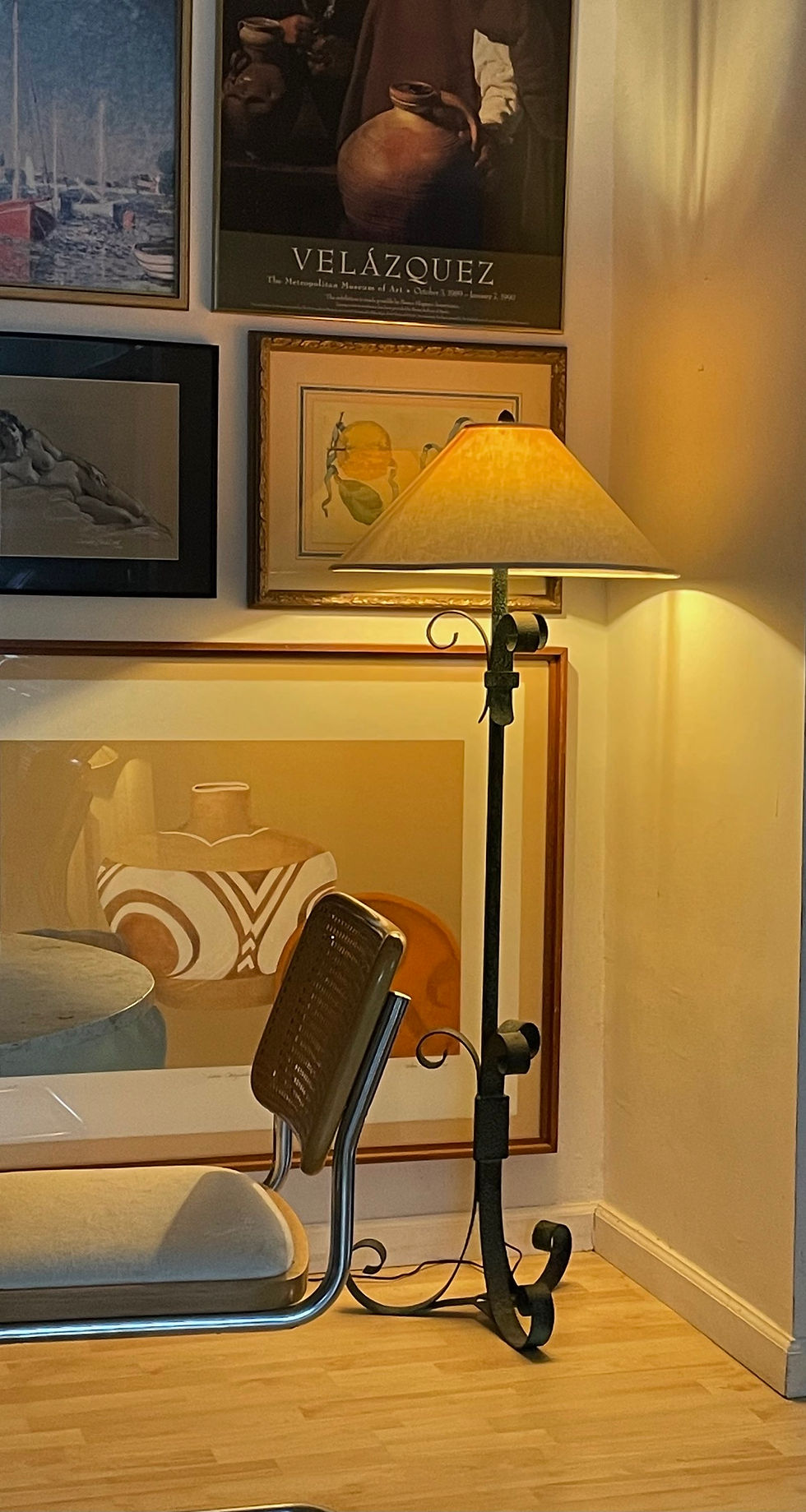 Thumbnail: Vintage Steel Scroll Floor Lamp