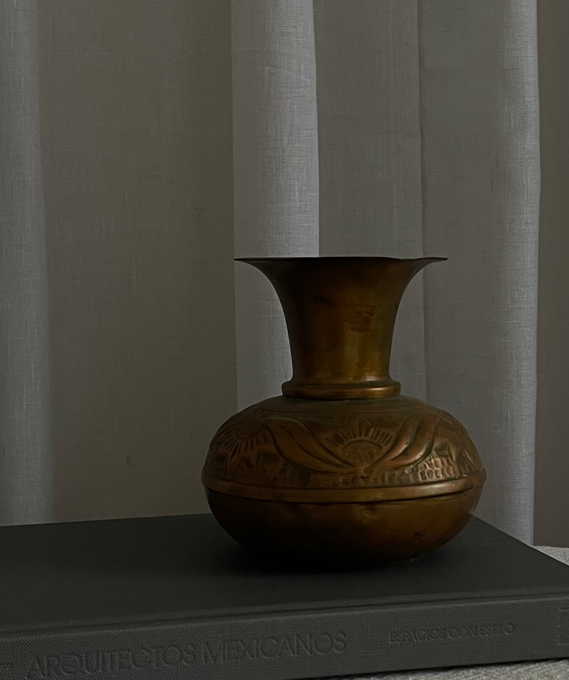 Vintage Hammered Copper Vase, made in Chile