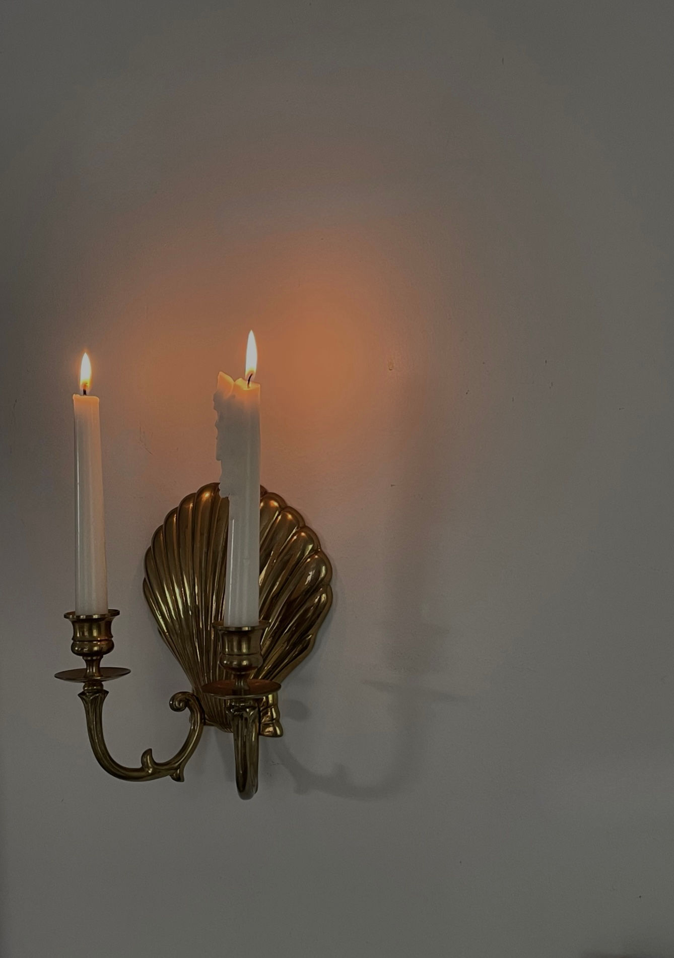 Vintage Brass Seashell Sconce
