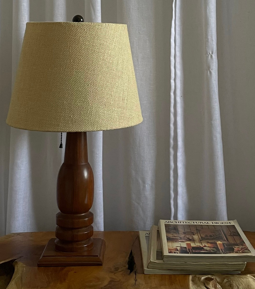 Thumbnail: Mid-Century Carved Wood Lamp