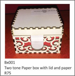 Two Tone Paper Box With Lid and Paper