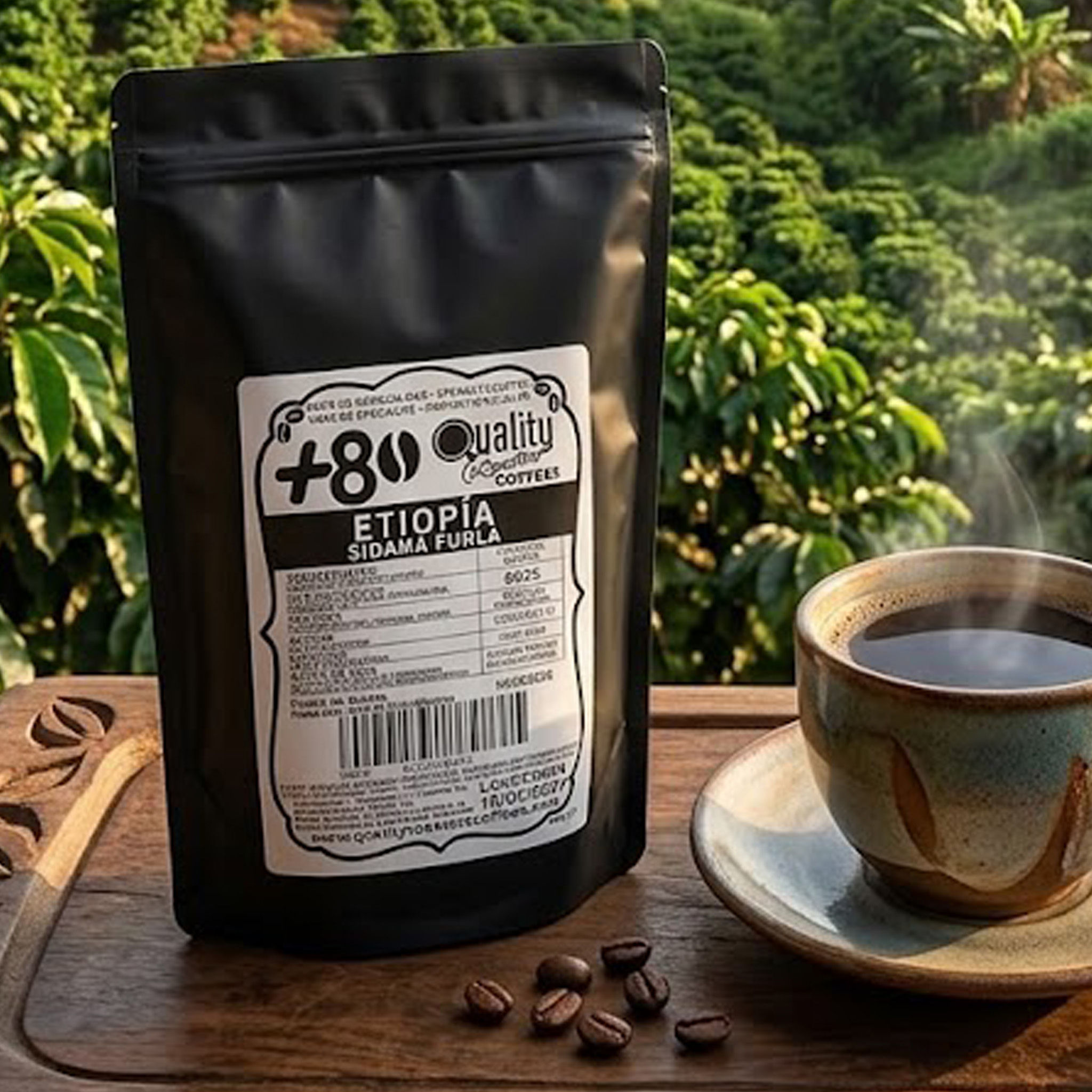 +80 Coffees. Café de Especialidad. Origen Etiopía Furla. 500Gr